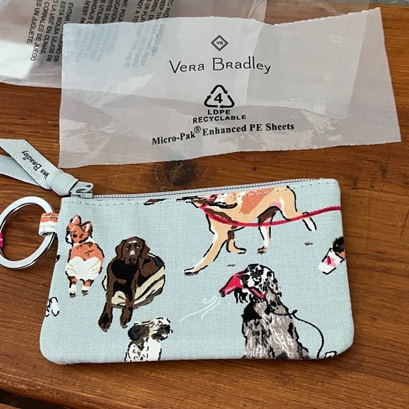 Vera Bradley Accessories - Vera Bradley Light Blue Dog Print Key Pouch with Ring